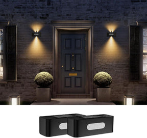 Solar Up Down Wall Light White 2 Pack