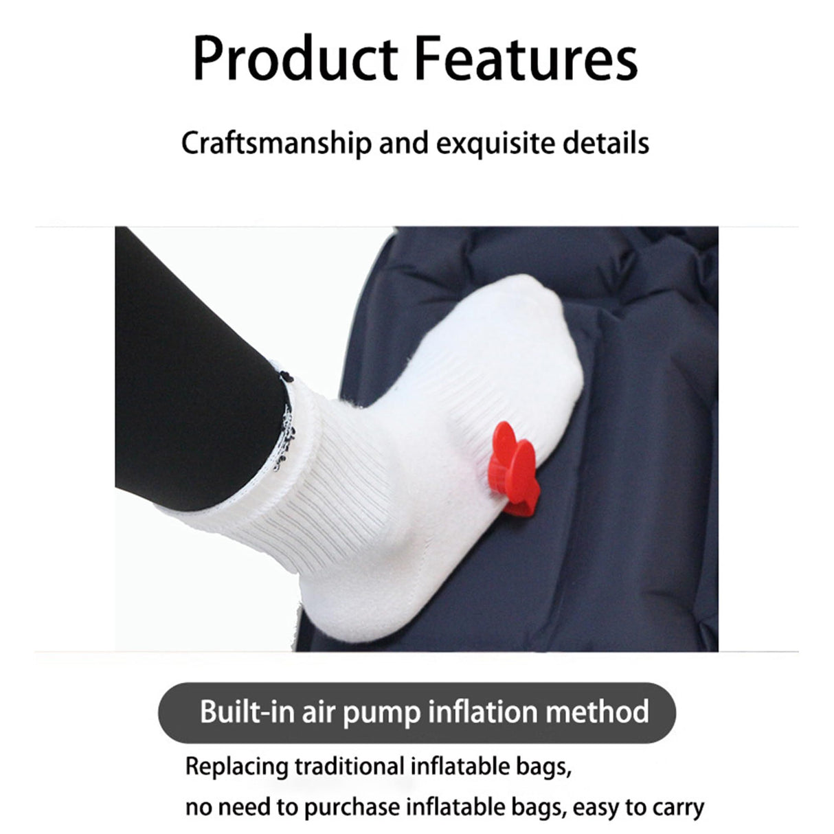 Chephren Sleeping Pad, Ultralight TPU Inflatable with Foot Pump, Dark Blue