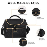 Tanja Insulated Lunch Bag, Adjustable Strap Cooler Tote, 8L, Black