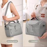 Tanja Insulated Lunch Bag, Adjustable Strap Cooler Tote, 8L, Grey