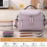Tanja Insulated Lunch Bag, Adjustable Strap Cooler Tote, 8L, Purple