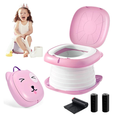 Folding Travel Potty for Toddlers, Pink - view 1