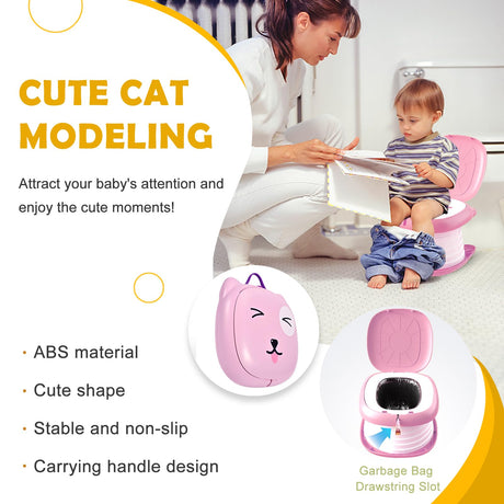 Folding Travel Potty for Toddlers, Pink - view 3