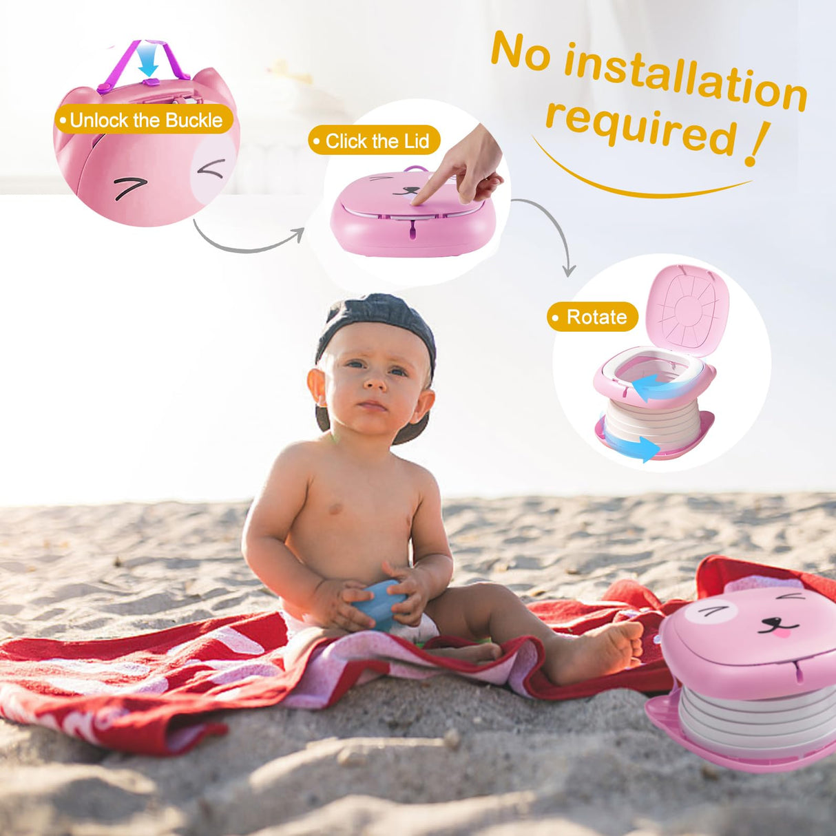 Folding Travel Potty for Toddlers, Pink - view 6