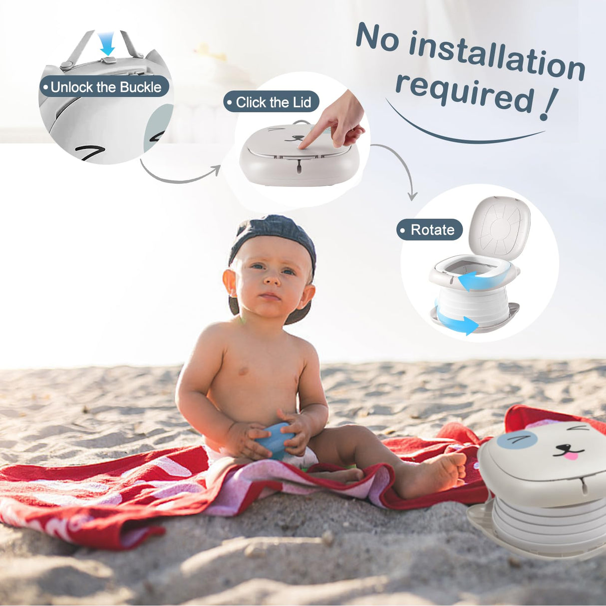 Folding Travel Potty for Toddlers, Grey - view 5