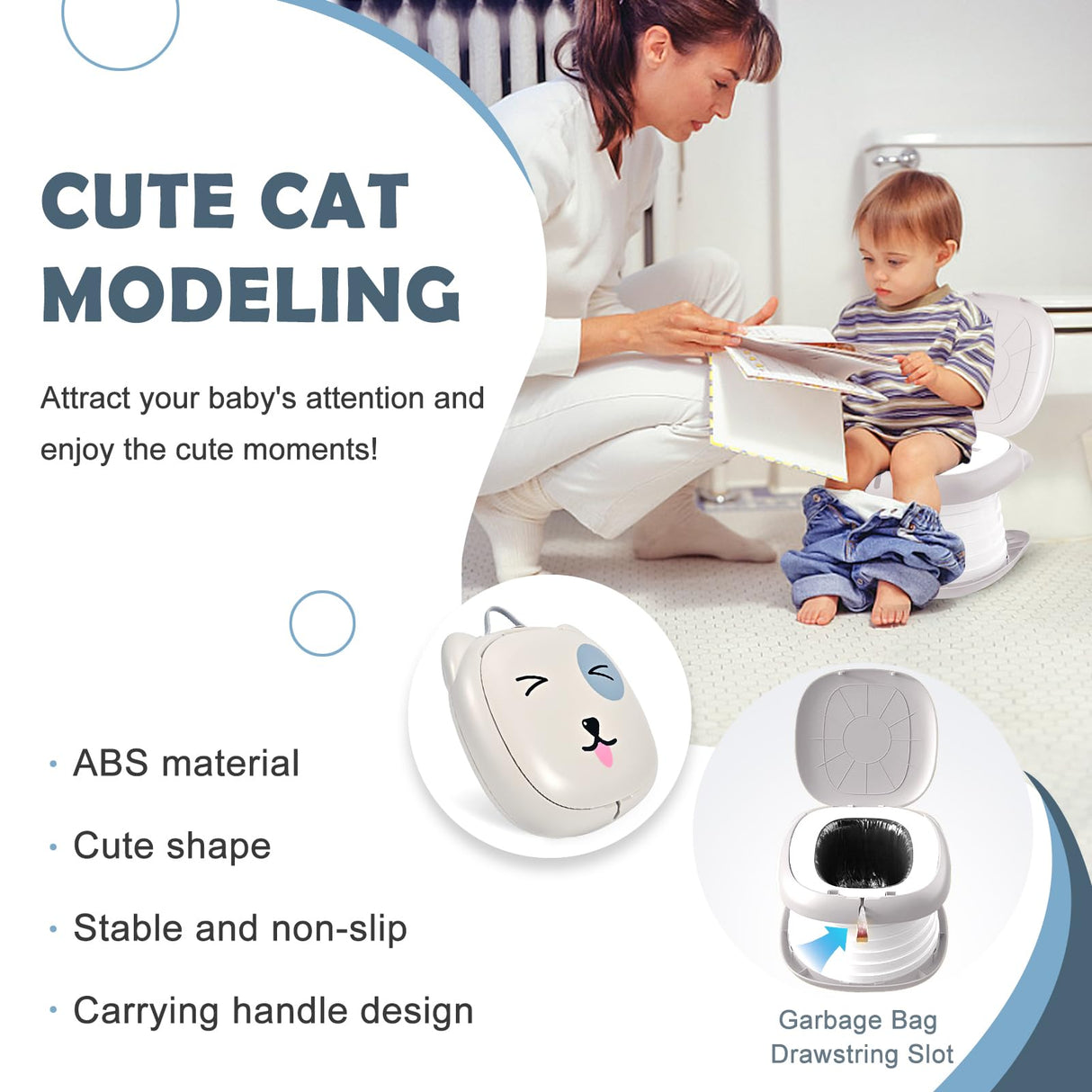 Folding Travel Potty for Toddlers, Grey - view 6