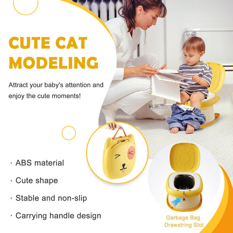 Folding Travel Potty for Toddlers, Yellow - view 6