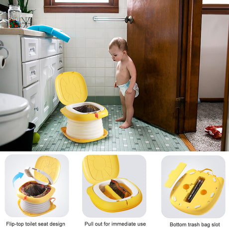 Folding Travel Potty for Toddlers, Yellow - view 7