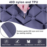 Moraine Camping Mattress, Double, Built In Pillow and Foot Pump, Dark Blue