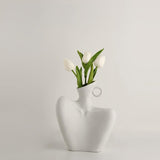 Foligno Human Form Vase Set, Black and White, 2pcs