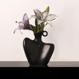 Foligno Human Form Vase Set, Black and White, 2pcs