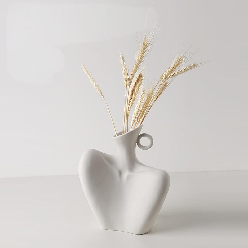 Foligno Human Form Vase Set, Black and White, 2pcs