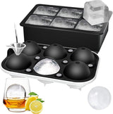 Zufre black silicone sphere and square ice mould set