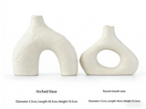 Trevi Ceramic Vase Set, White, 2pcs