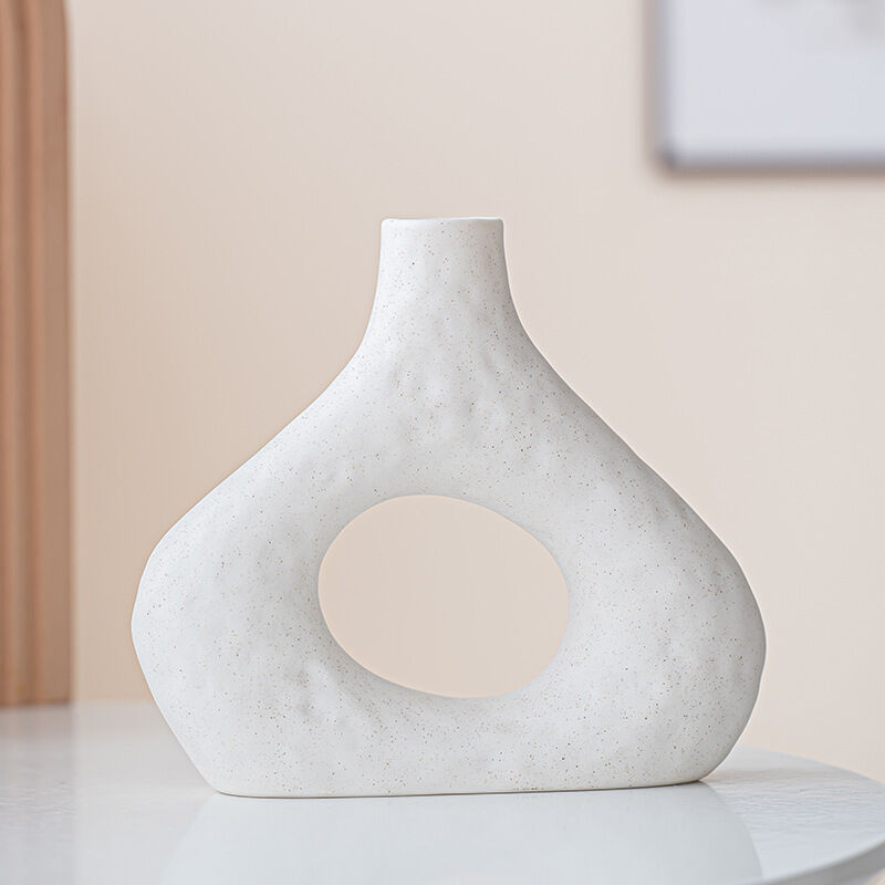 Trevi Ceramic Vase Set, White, 2pcs