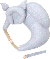 Grey multipurpose nursing pillow with adjustable waist strap