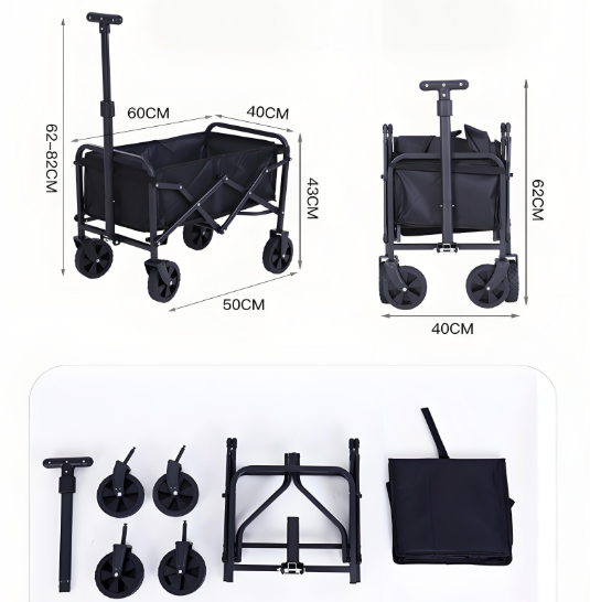 Rainbow Valley Folding Camp Wagon, Retractable Handle