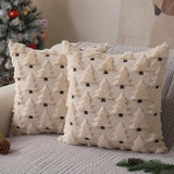 Plush Black Christmas Pillow Covers - Set of 2
