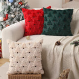 Plush Black Christmas Pillow Covers - Set of 2
