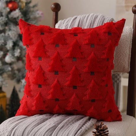 Plush Black Christmas Pillow Covers - Set of 2