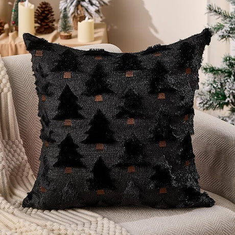 Luxury Black Christmas Pillow Covers - Set of 2