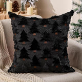 Plush Black Christmas Pillow Covers Set of 2