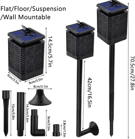Solar Garden Stake Lights Floral Pattern 12 LED Outdoor Decorative 4 Pack — Allure Home Collections