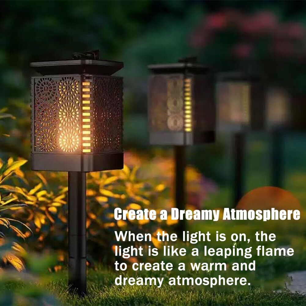 Solar Garden Stake Lights Floral Pattern 12 LED Outdoor Decorative 4 Pack — Allure Home Collections