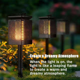 Solar Garden Stake Lights Floral Pattern 12 LED Outdoor Decorative 4 Pack — Allure Home Collections