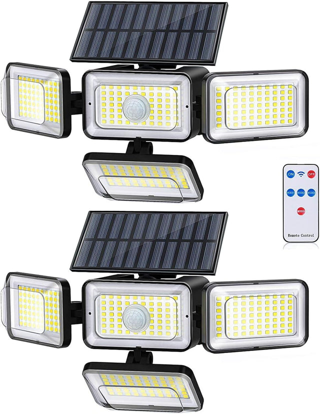Solar Motion Sensor Outdoor Lights 288 LED 2800lm 270 Degree IP65 Waterproof 2 Pack — Allure Home Collections