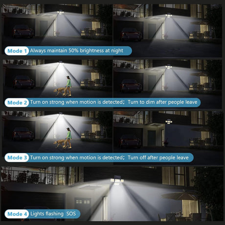 Solar Motion Sensor Outdoor Lights 288 LED 2800lm 270 Degree IP65 Waterproof 2 Pack — Allure Home Collections