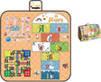 Ennerdale picnic blanket 200 x 200cm with flying chess game print, soft pongee top and water resistant sand proof base