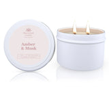 Amber & Musk Soy Candle Tin 165g