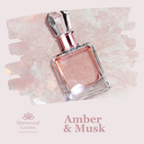 Amber & Musk Soy Candle Tin 165g label detail