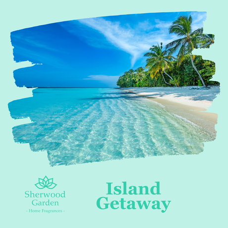 Island Getaway Soy Candle Tin 165g label detail