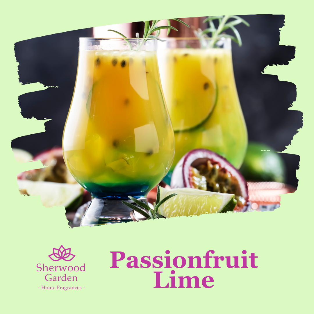Passionfruit Lime Soy Candle Tin 165g label detail