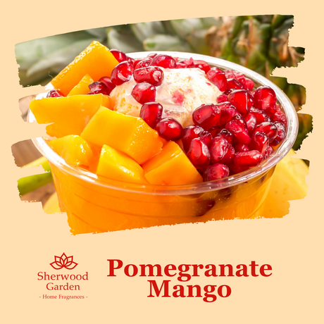 Pomegranate Mango soy candle fragrance notes