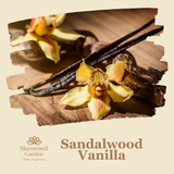 Sandalwood Vanilla Soy Candle Tin 165g label detail