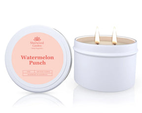 Watermelon Punch soy candle in a tin