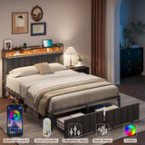 Sutri Double Storage Bed Frame, Grey