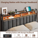 Sutri Queen Storage Bed Frame, Grey