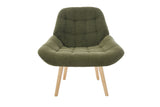 Hargraves Wingback Chair, Olive Green Fabric