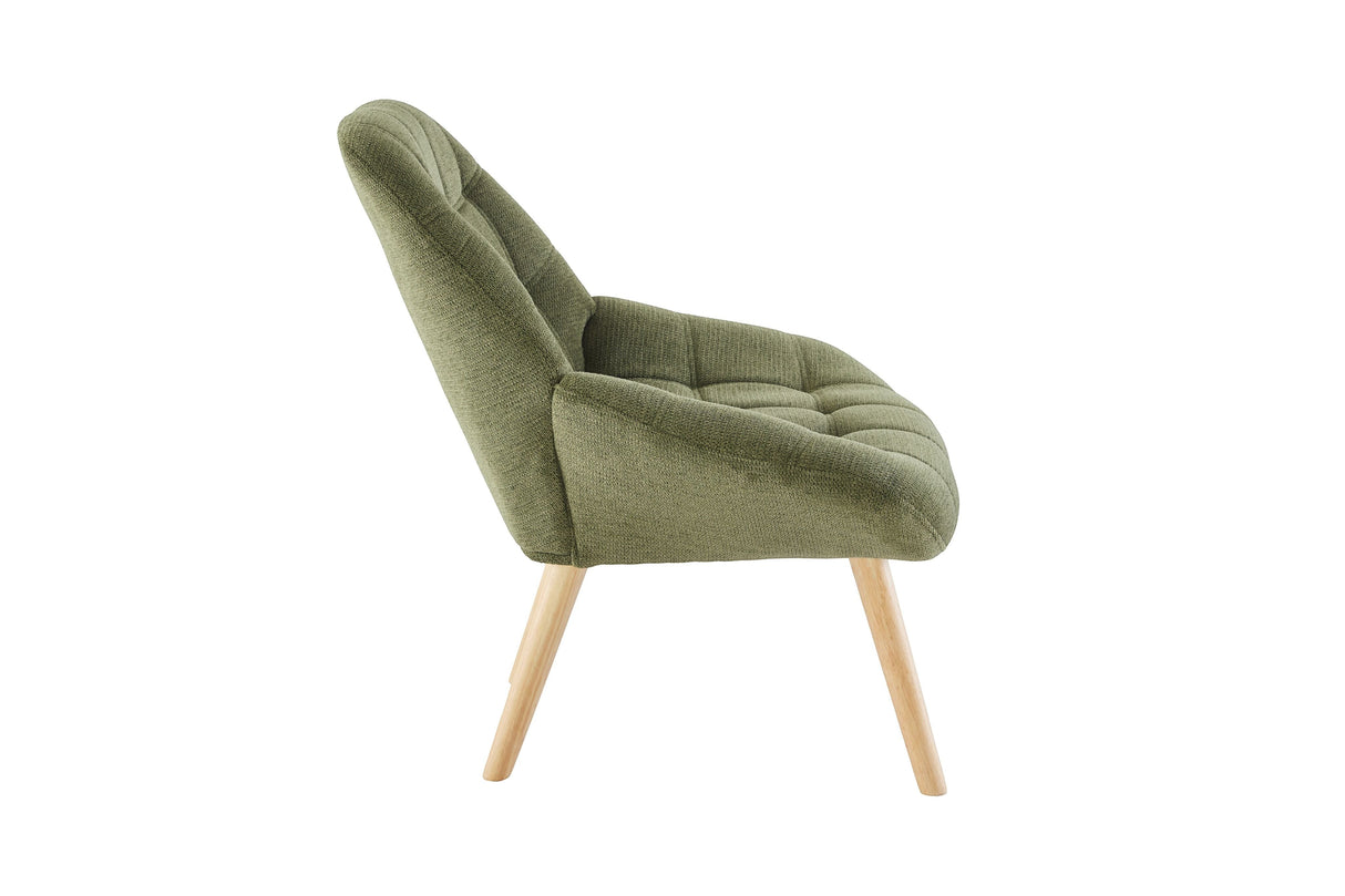 Hargraves Wingback Chair, Olive Green Fabric