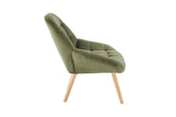Hargraves Wingback Chair, Olive Green Fabric