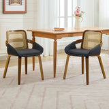 Greenock black rattan back dining chair in a modern dining room