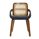 Greenock black rattan back dining chair in a modern dining room