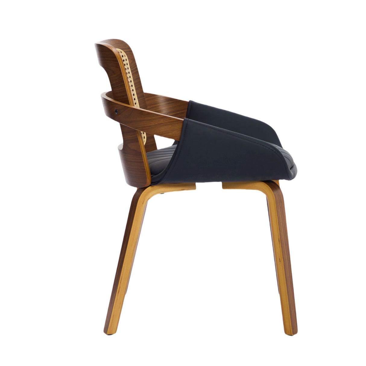 Greenock black rattan back dining chair in a modern dining room