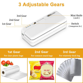 Mini handheld rechargeable plastic bag sealer