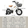 Kids Bike with Training Wheels White 3 to 7 Years