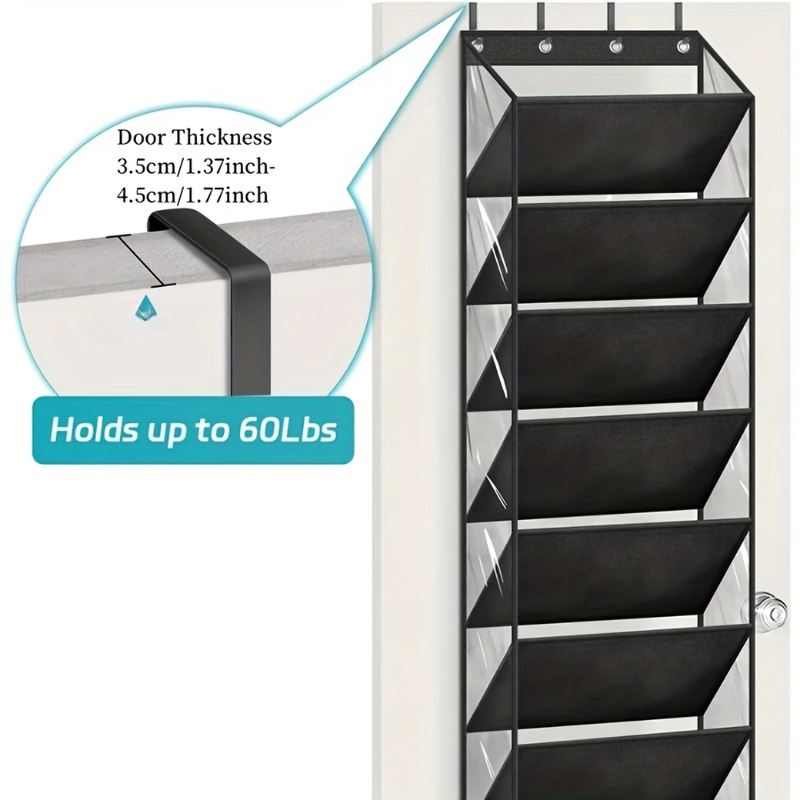 Tatyoon Over the Door Shoe Organiser, Black 20 Pairs